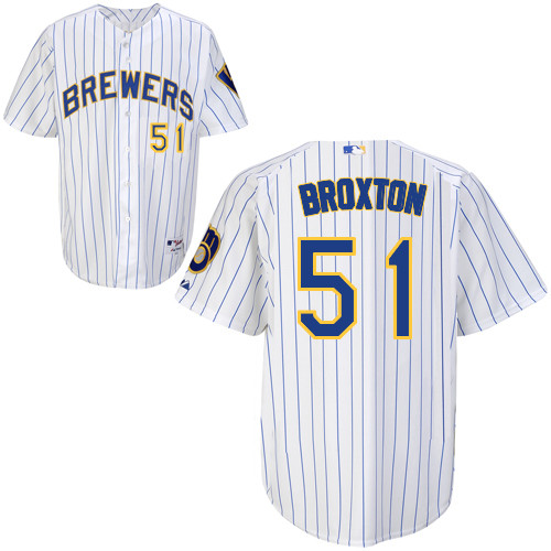 Jonathan Broxton #51 MLB Jersey-Milwaukee Brewers Men's Authentic Alternate Home White Baseball Jersey